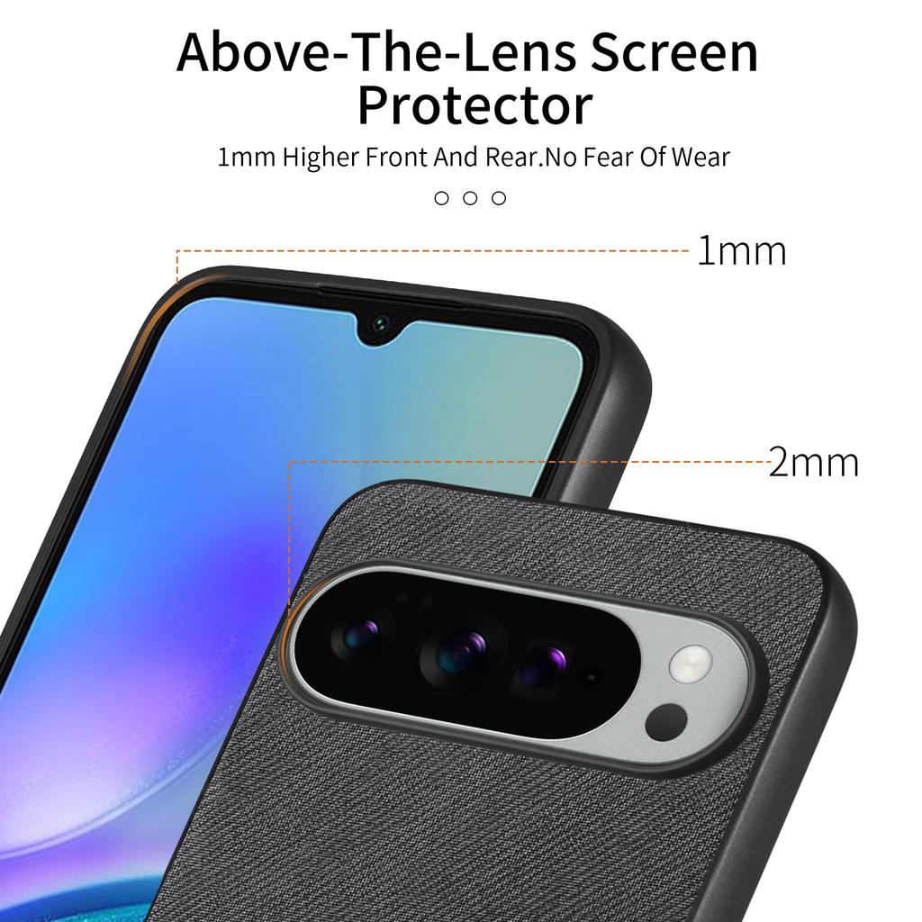 For Google Pixel 10 Pro XL Leather Phone Back Cover with Cloth Texture