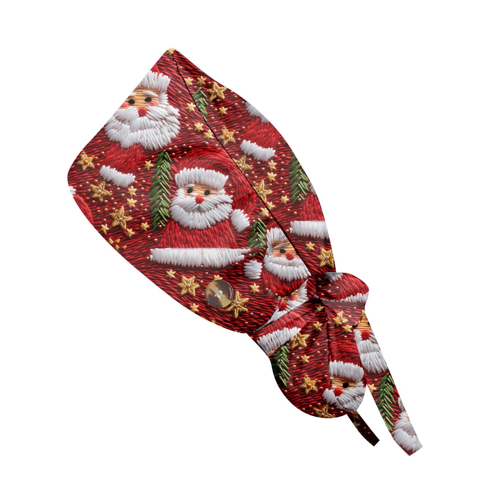 

Модна робоча шапка з різдвяним принтом, повсякденна жіноча шапка з хвостиком, шапка для прання, шапка Baotou One Size червоний