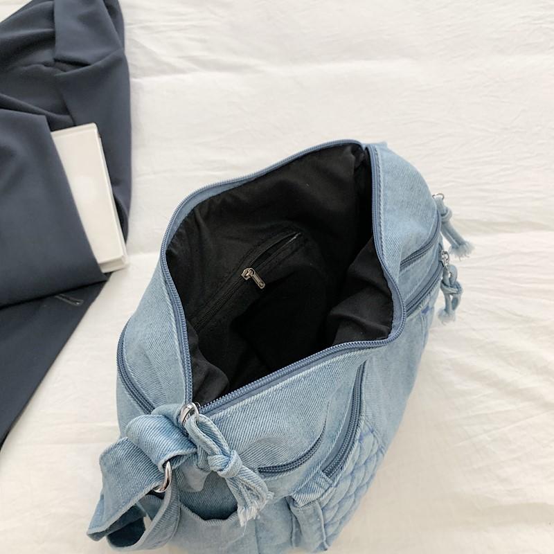 Denim Crossbody Bag for Women with Multi - Pockets & Quilted Detail, Lightweight & Stylish Shoulder Purse