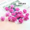 3cm Künstliche Blumen Handgefertigte Blumenmaterialien Schaumstoff Rosenköpfe Valentinstagsrose