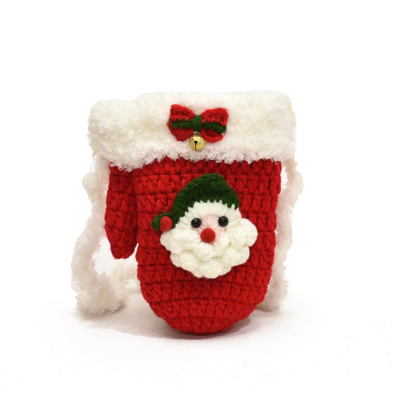 Knit Kids Christmas Santa Shoulder Bag With Lightweight Design For Daily Use