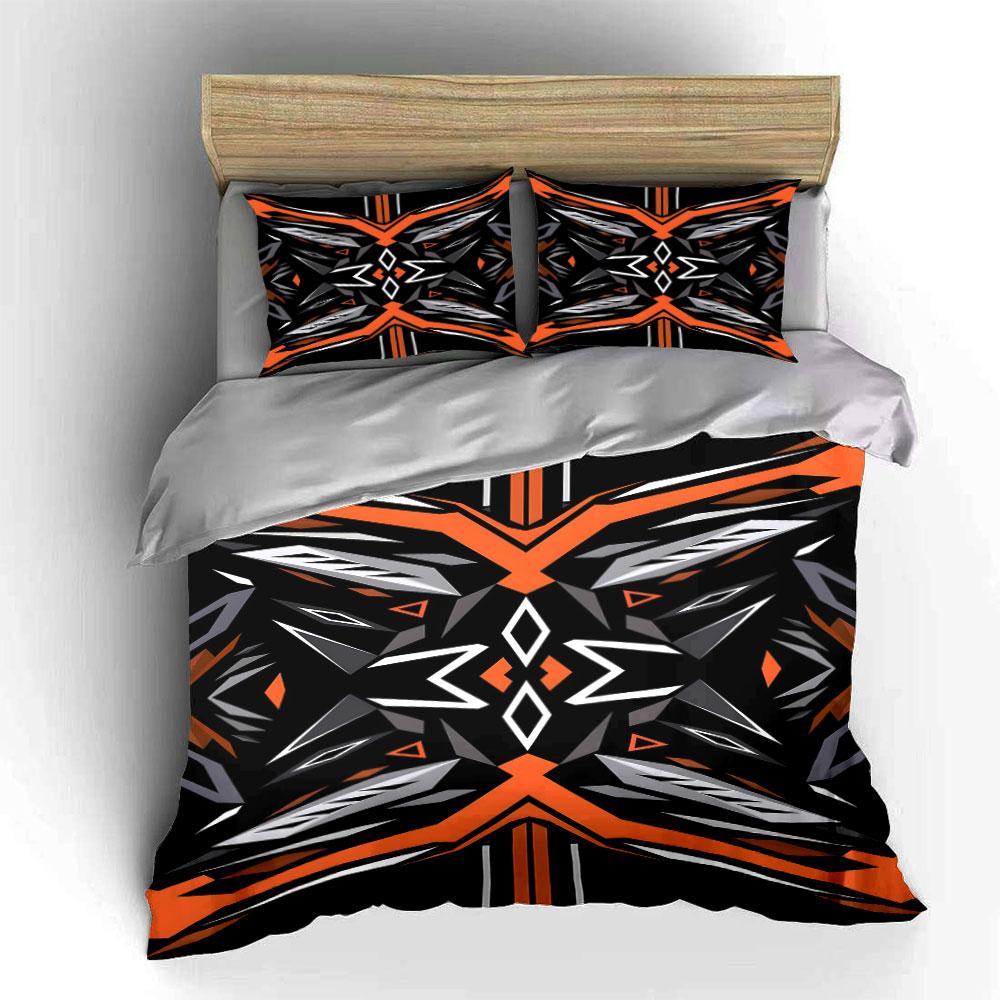 Geometric Orange Abstract Shapes. Bedding Sets Duvet Cover Sets Duvet Covers Pillowcases(1*Duvet Cover 2*Pillowcases Without Duvet Insert)