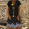 Women Casual Loose Dandelions Dress Fashion Beach Style Temperamental  Dress