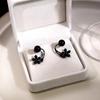 Sweet Crystal Flower Earrings Light Luxury Ladies U-shaped Earrings Flower Ear Studs  Jewelry Gifts