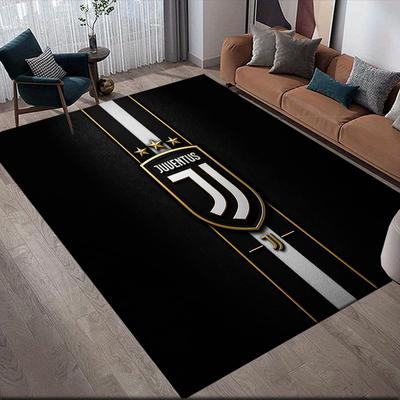 Juventus Football Club Flannel Pattern Square Carpet,Area Rug,Carpet Rug for Living Room Bedroom Sofa Playroom Decor,Non-slip Floor Mat