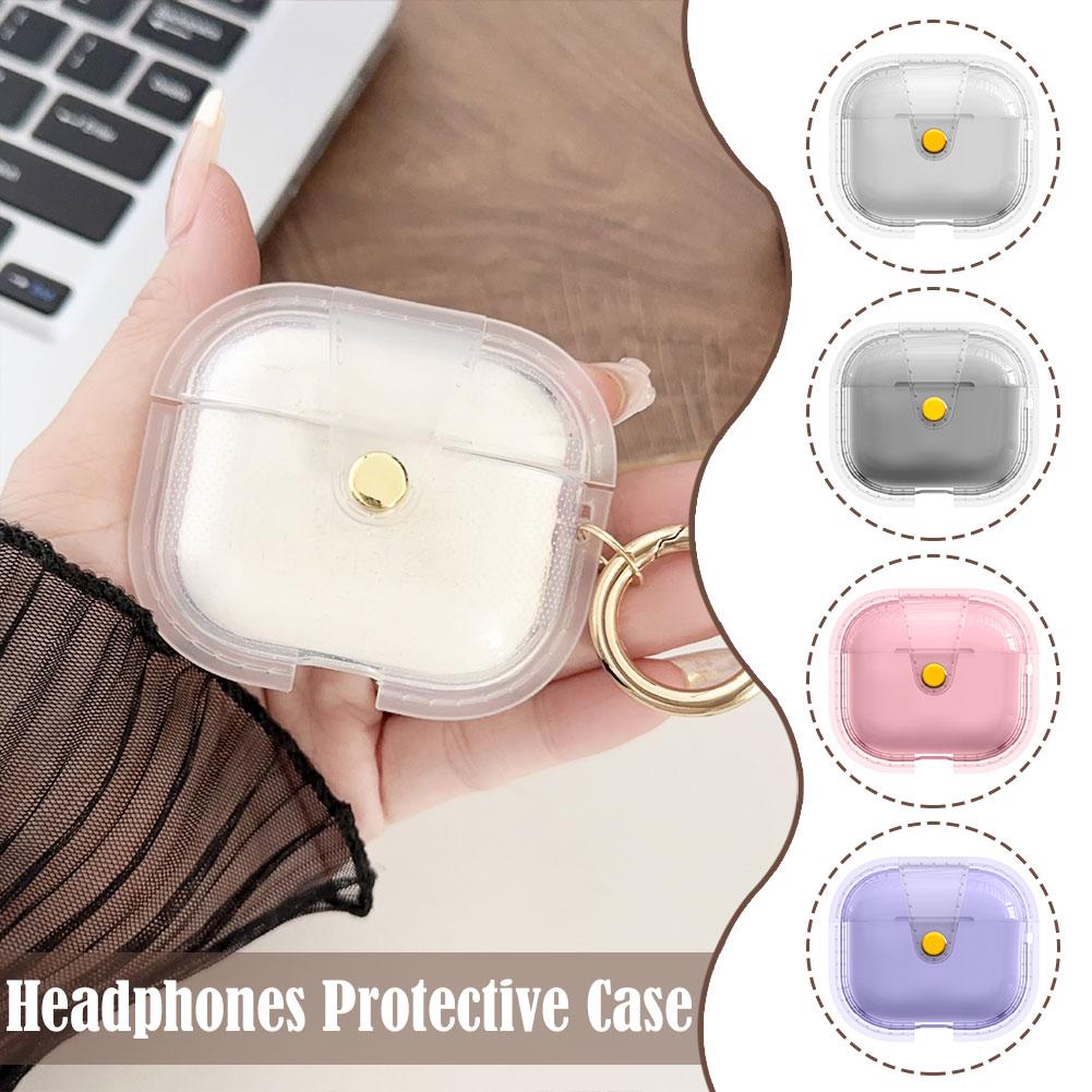 

Для Apple Airpods 4-го поколения чехол с защитным чехлом для ключей прозрачный мягкий ТПУ для Ai C7J9 Blue-1pcs