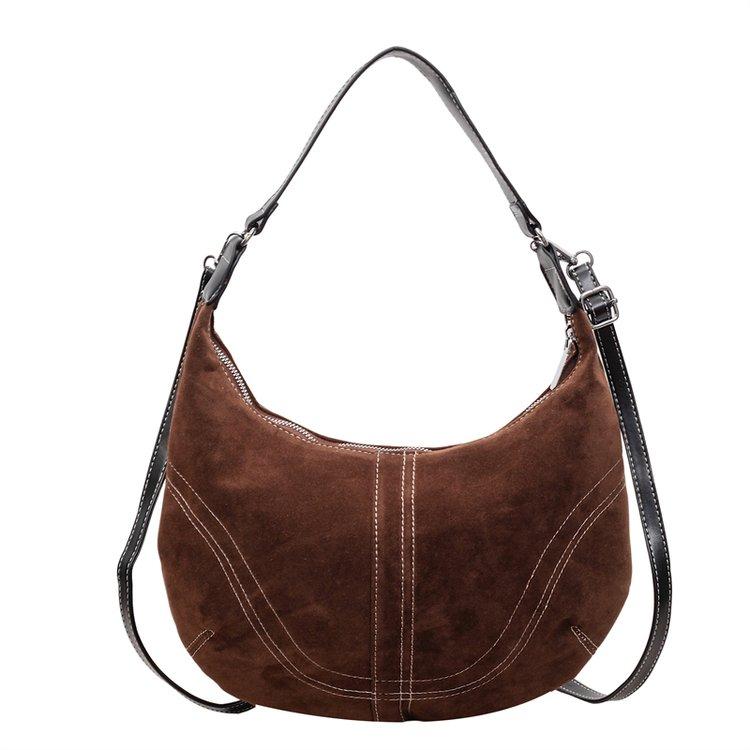 Hobo Bag for Women with Adjustable Shoulder Strap Vintage Style Crossbody Handbag Fashion Tote Bag коричневый 1560₽