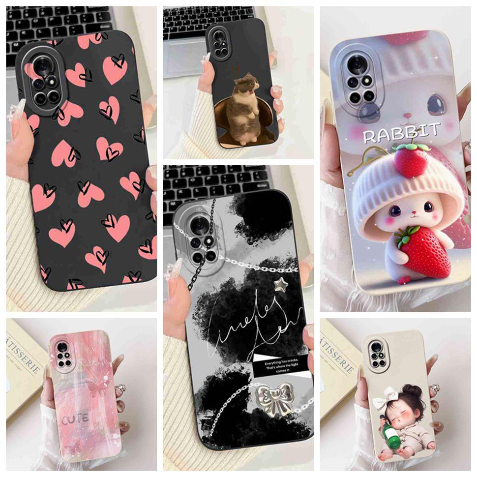 For Huawei Nova 8 Case Cute Painted Cover Soft Silicone Case For Huawei Nova 8 8i 8E Back Cover TPU Fundas Shockproof Bumper