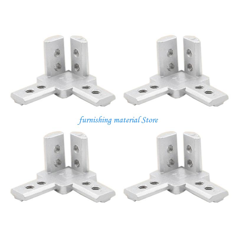 Y5GD 4 Pieces 3-Way End Corner Bracket Connector for Aluminum Extrusion 2020 3030 4040 Series Slot