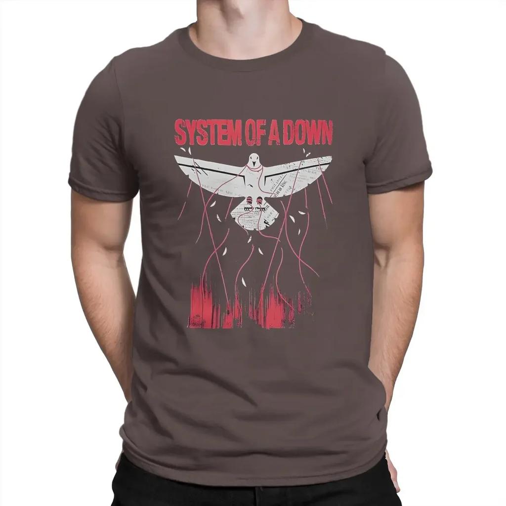 Bird down T shirt pure cotton hipster T-shirt crew neck System Of A Down tee shirt short sleeve tops Classic