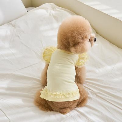 Comfortable Lace Pet Summer Vest Soft Flying Sleeve Cat Base Skirt Breathable Pet Dress Small Animal