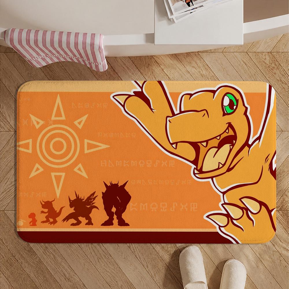 Anime-Digimon AdventureS Floor Mat Soft Non-Slip Bath Mat, Bedside Carpet, Absorbent Doormat for Home