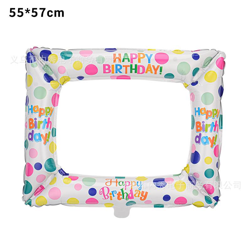 Diy Photo Frame Balloon Birthday Party Decoration Aluminum Film Balloon Graduation Scene Arrangement Props Atmosphere Arrangement