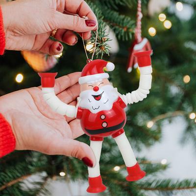 Weihnachten Ausziehbarer Weihnachtsmann Schneemann Anhänger Weihnachtsdekoration für Zuhause Weihnachtsbaum Hängeschmuck Neujahr Kindergeschenke