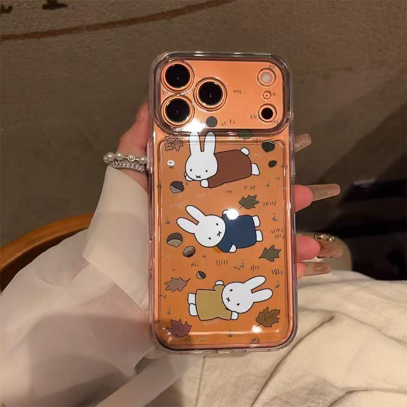 Maple Leaf Rabbit Phone Case - Transparent, Anti-drop, Compatible with Apple 17 Pro Max, 16 Pro, 15, 13 Pro, and XS