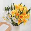 48cm White Artificial Narcissus Flower Bouquet for Home Garden Room Desktop Fake Flower Decoration Wedding Party Decortions