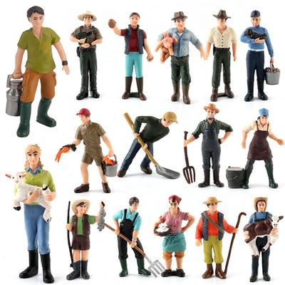 1:25 Maßstab Bauernfiguren Bauernhof Menschlicher Arbeiter Miniaturfiguren PVC Personen Modell Figur Puppenhaus Mikro Landschaft Dekoration