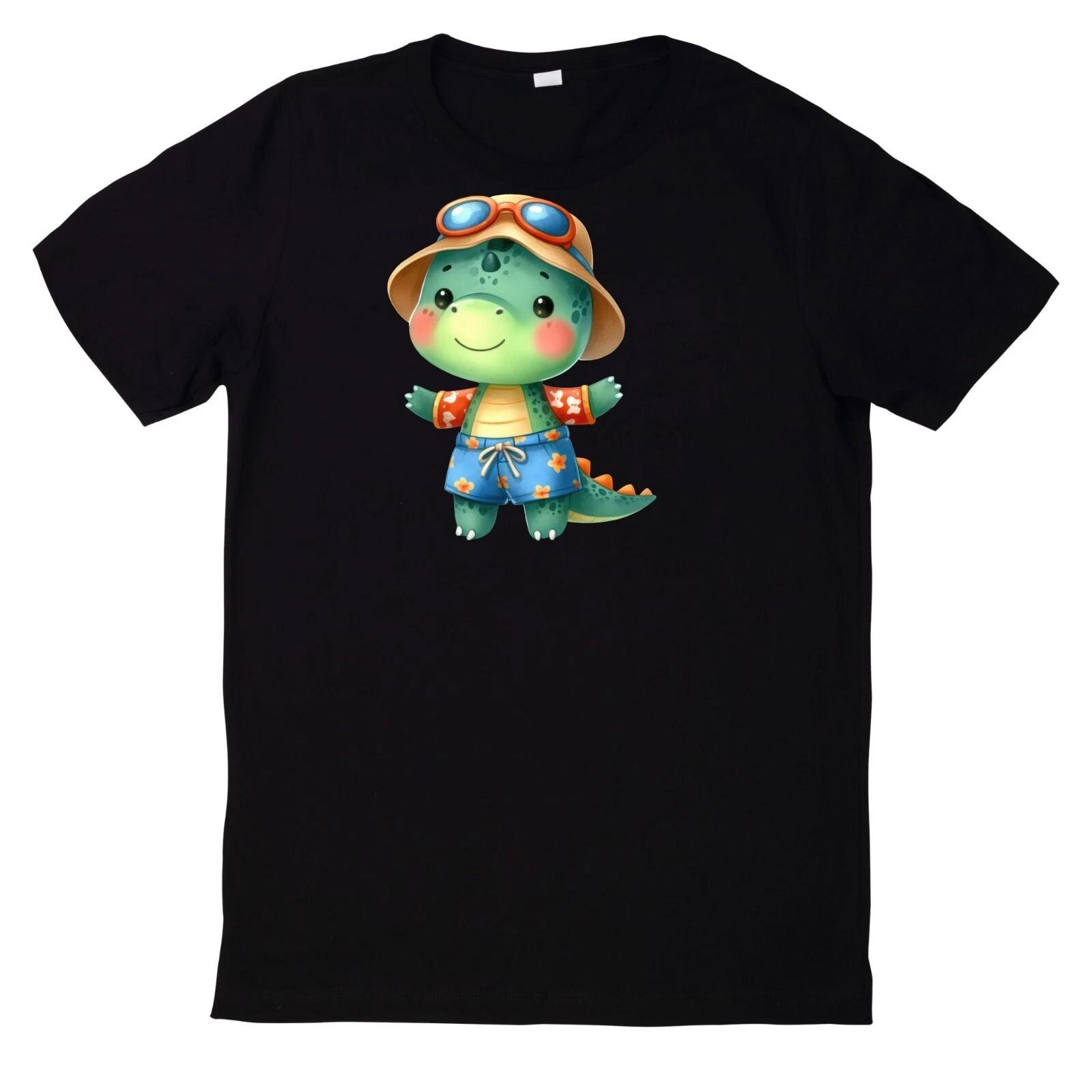 T-Shirt Niedliches Dinosaurier in der Poolparty L