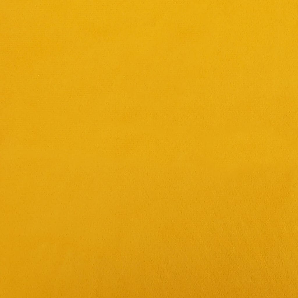 Bar Stool Set of 2 Mustard Yellow Velvet