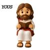 Stylish Tabletop Decorations Cute Praying Jesus Resin Figurine, Blessing Character Desktop Statue, Special Gifts for Further Education Religious