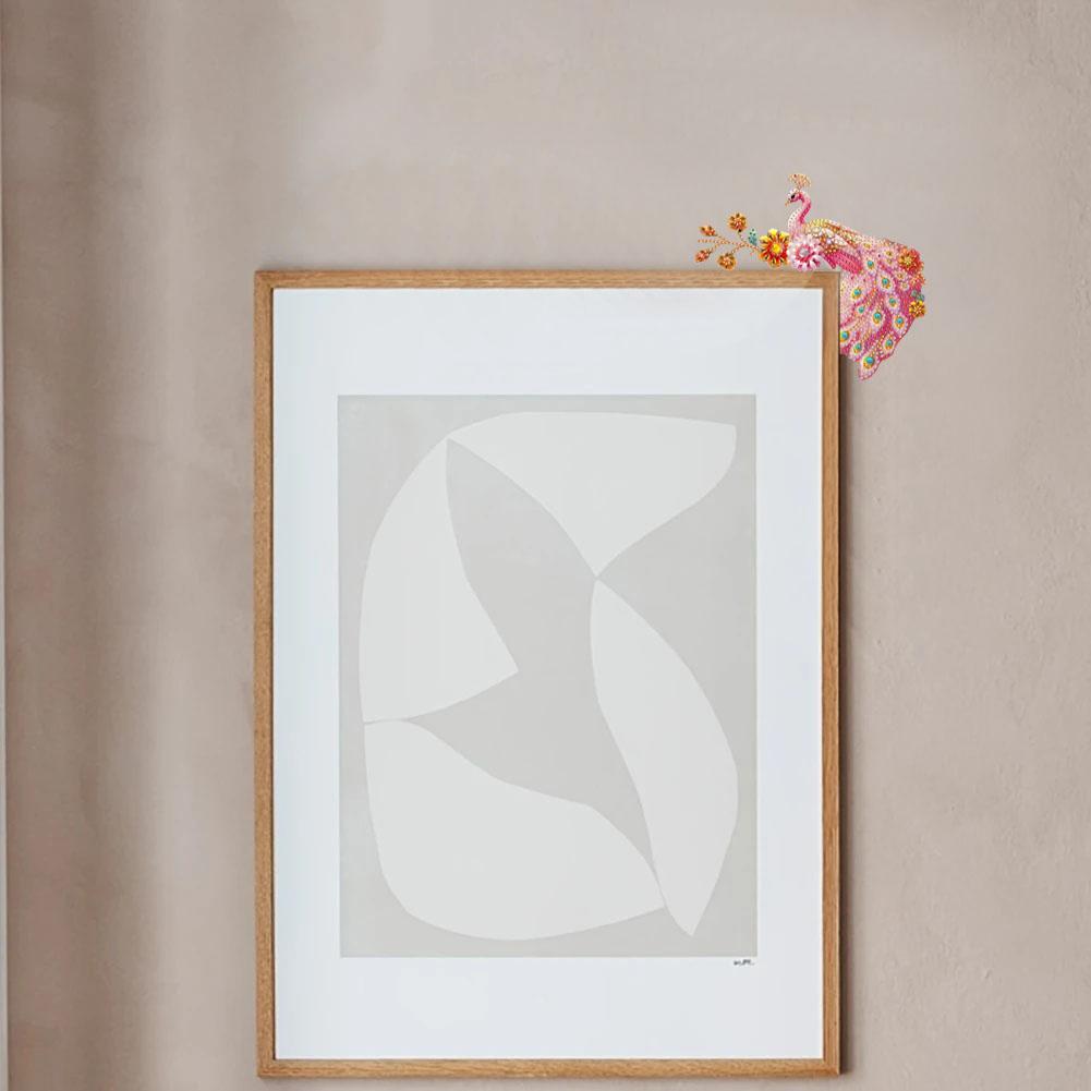 

Pink Peacock 2D Flat Diamond Painting Door Corner Sign DIY Door Frame Decor United States