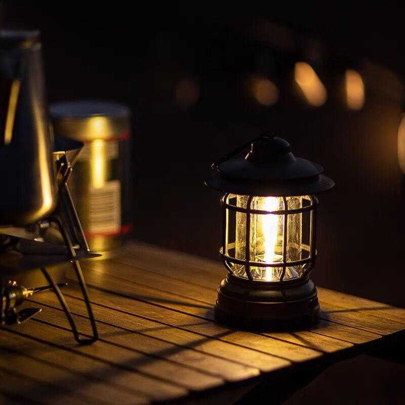 COB Camping Lights Outdoor Waterproof Horse Retro Tent Lighting Light for Garden Street USB Emergency Lamp Battery 600LM