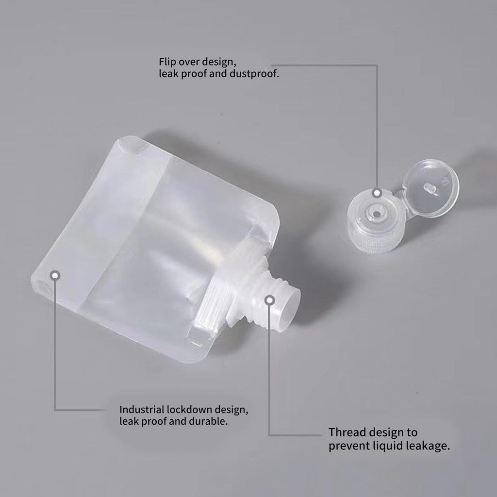 Wiederverwendbarer Beutel mit Klappverschluss für flüssiges Make-up 30 ml, 50 ml und 100 ml Lotion-Spenderbeutel