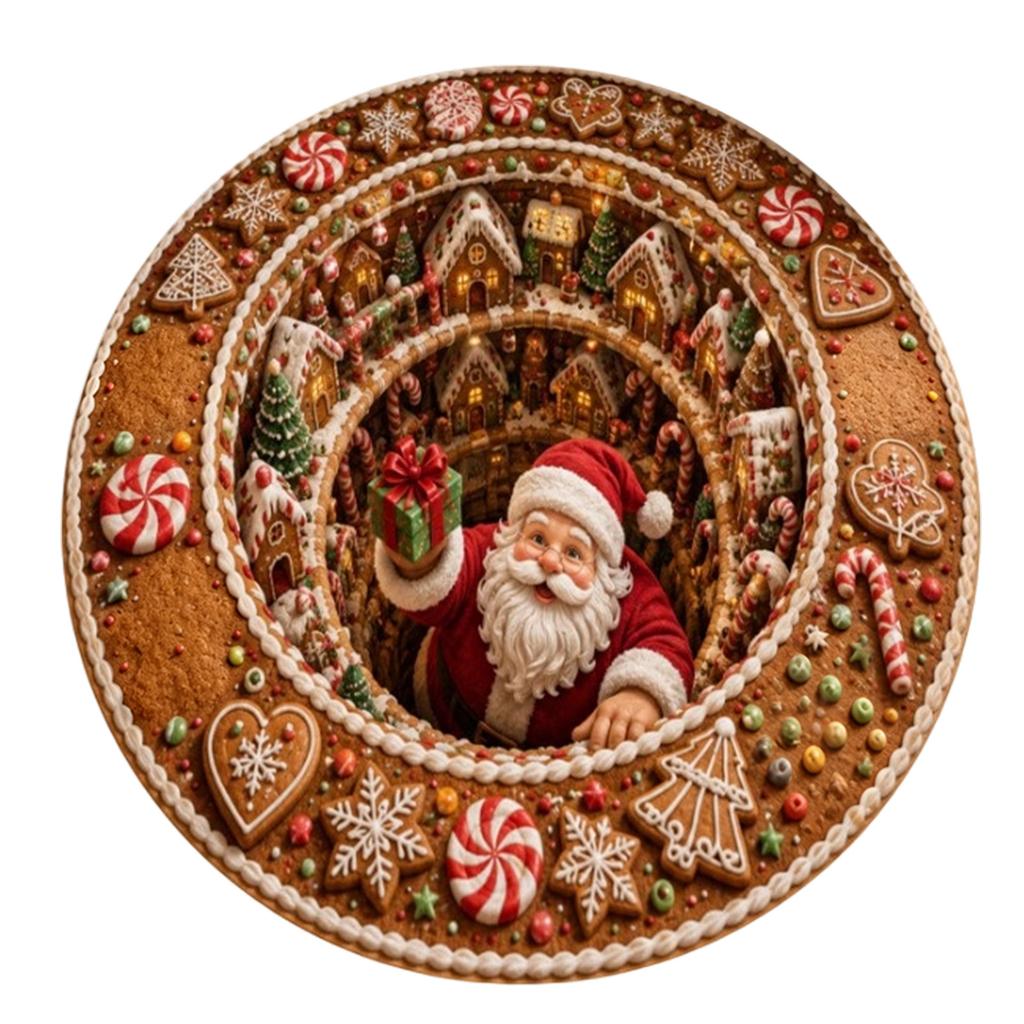 3D Christmas Round Floor, Velvet, 60 60 Cm, Festive Holiday Home Decor