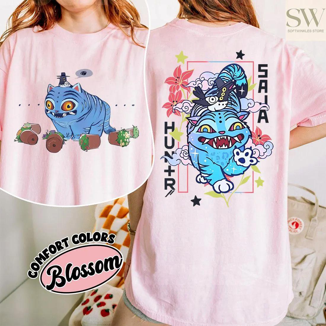 Рубашка Demon Hunters с тигром Футболка Demon Hunter с тигром для малышей K-pop рубашка Охотники Тигр Молодежная футболка Милое животное Kpop Saja Мальчики XL