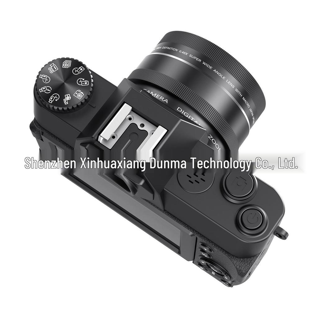 4K HD Mirrorless Retro Camera with Flip Screen, WiFi, 16x Zoom, Image Stabilization, and Beauty Mode.
