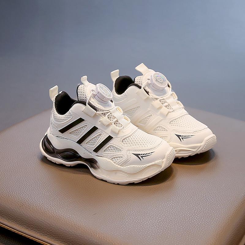 

Boys shoes 2025 new spring and autumn rotating button children s sports shoes medium and older boys mesh breathable dad shoes 37 чёрный