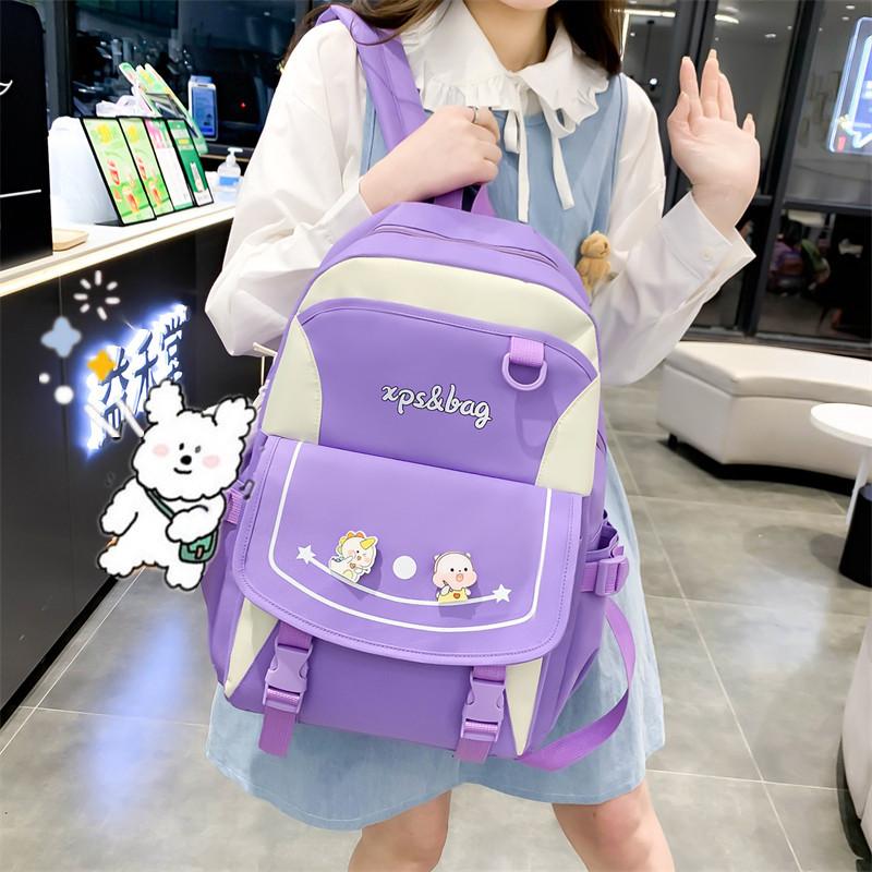 4 Pcs Set Pupil Schoolbags for Girls Grade 3 6 Lightweight Children Tutoring Bag Cute Cartoon Junior High School Teenager Girl Backpack
