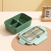 Nordic-Style Stainless Steel Lunch Box with Compartments, Fork, and Spoon - Microwave Safe
