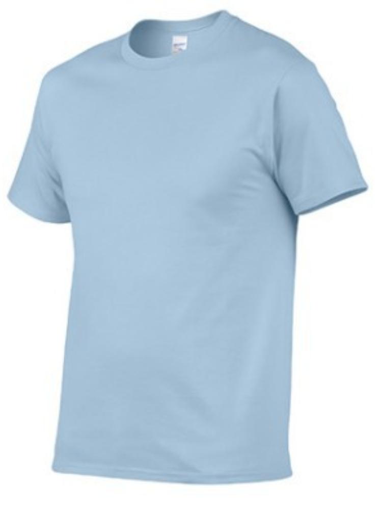 Herr T-shirt med rund hals, enfärgad