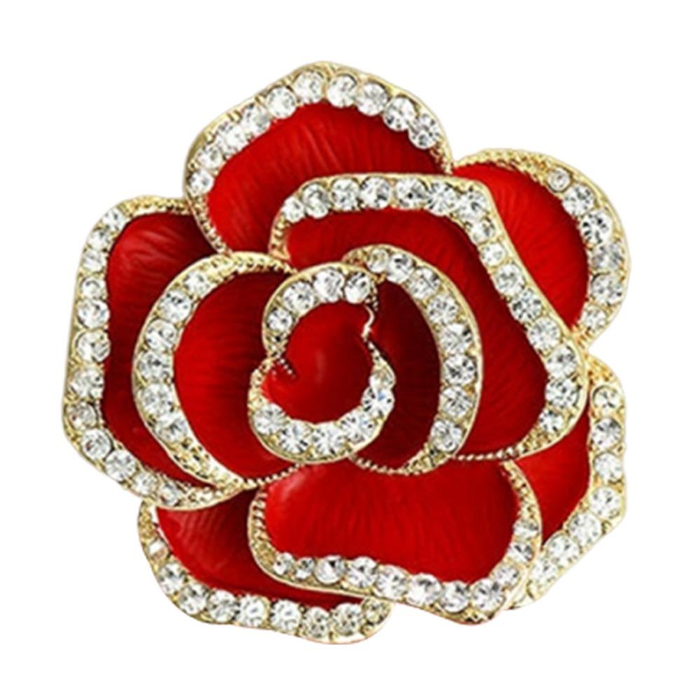 Enamel Design Enamel Camellia Brooch Golden And Black Floral Brooch  For Funerals and Mourning