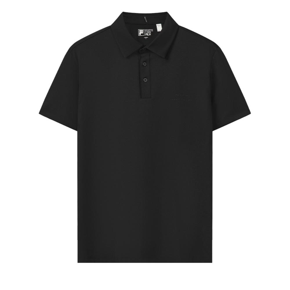FILA White Simple Versatile Solid Color Cool Touch Polo Shirt Men tops Black F11M623135FBK