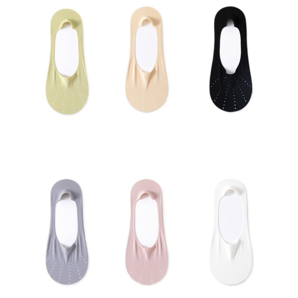 6Pairs Solid Color Invisible Short Socks Mesh Summer Thin Socks Fashion Ice Silk Boat Socks  Summer