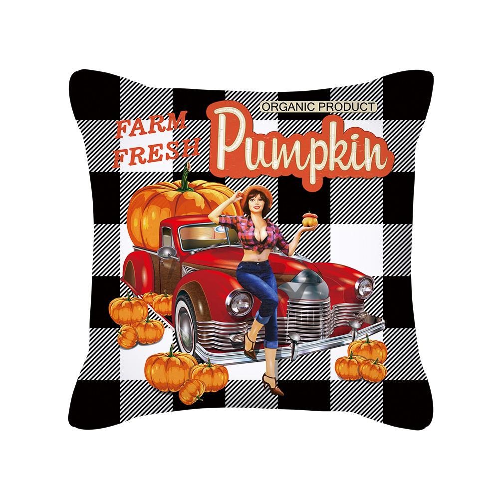 

New Thanksgiving Pumpkin Peach Velvet Cushion Cover Ins Nordic Pillow Cushion Cover Household Products 45 * 45cm