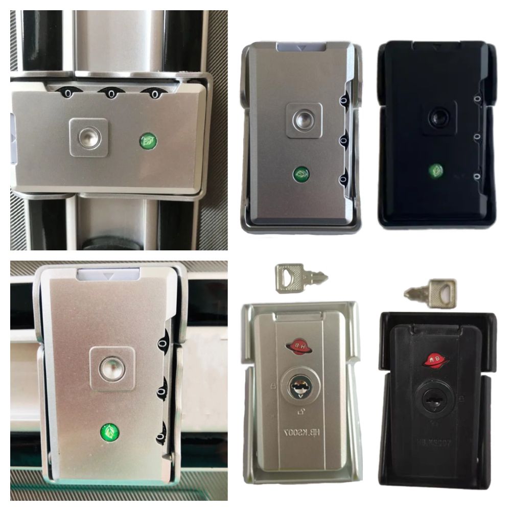 Černý Stříbrný Zámek Kufru Přezka Proti Krádeži 3místný Kombinační Zámek Odolný Zámek na Klíček Zavazadla