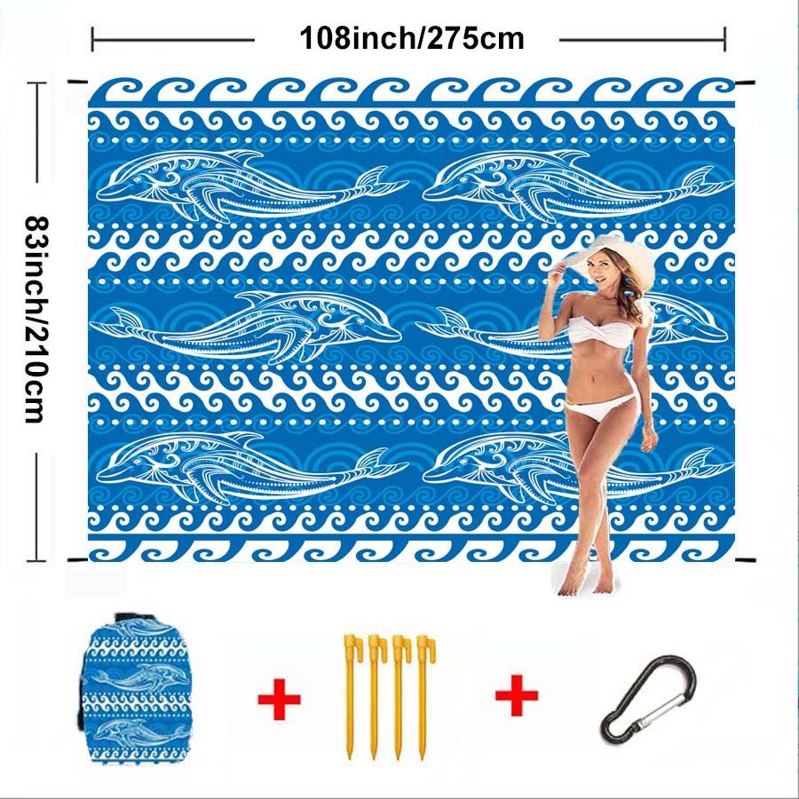 

Большое пляжное одеяло, водонепроницаемый песчаный пляжный коврик, портативный складной коврик для кемпинга, пикника, одеяло для семьи, ребенка, взрослого