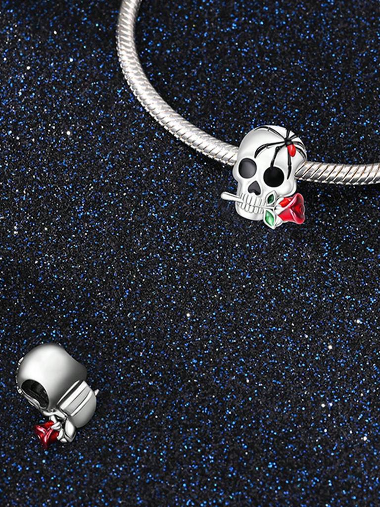 Charms Plata Halloween Sun Rose Skull Beads Charm Copper Plated Fit Copperoriginal Bracelet For Jewelry Making Diy Charm