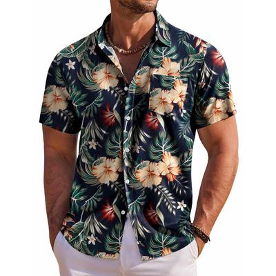 2025 Hawaii European and American Men's Shirt 3D Printed Short Sleeve T-shirt Fashion Tropical Tourism Vacation Top Coat
