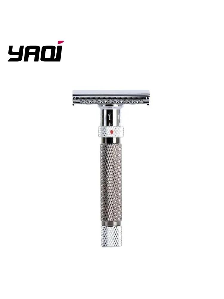 

Yaqi the Final Cut Регулируемая безопасная бритва для мужчин Хромированный и цвет оружейного металла Классический инструмент для бритья