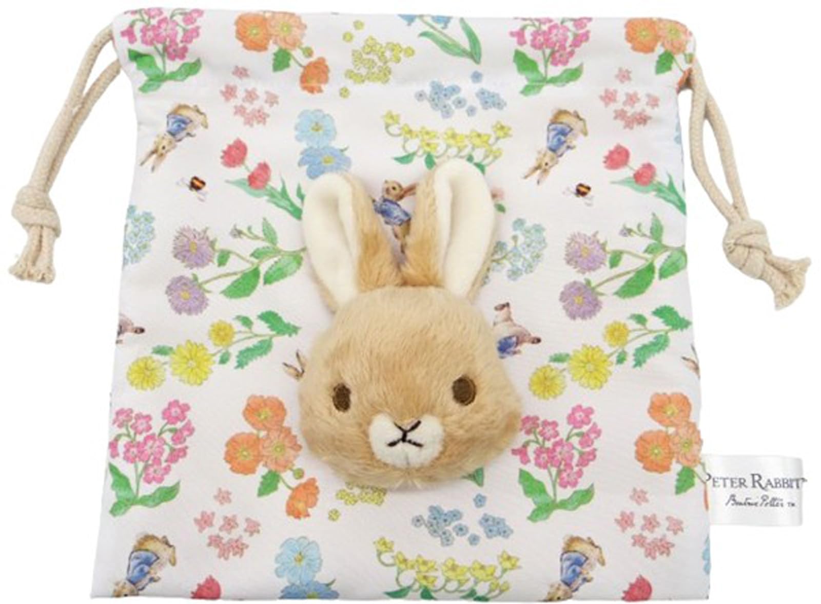 

Nakajima Corporation Peter Rabbit Boa Face Drawstring Bag, Flower, 199676-24