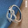 925 Sterling Silver Dolphin Heart AAA Zircon Ring Fashion Wedding Jewelry