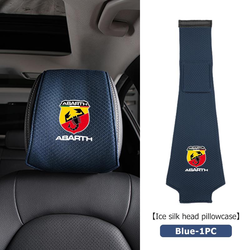 Car Ice Silk Headrest Cover Neck Storage Pillowcase Accessories For Abarth FIAT 500 Ducato Stilo Palio UNO Astra Bravo Tipo