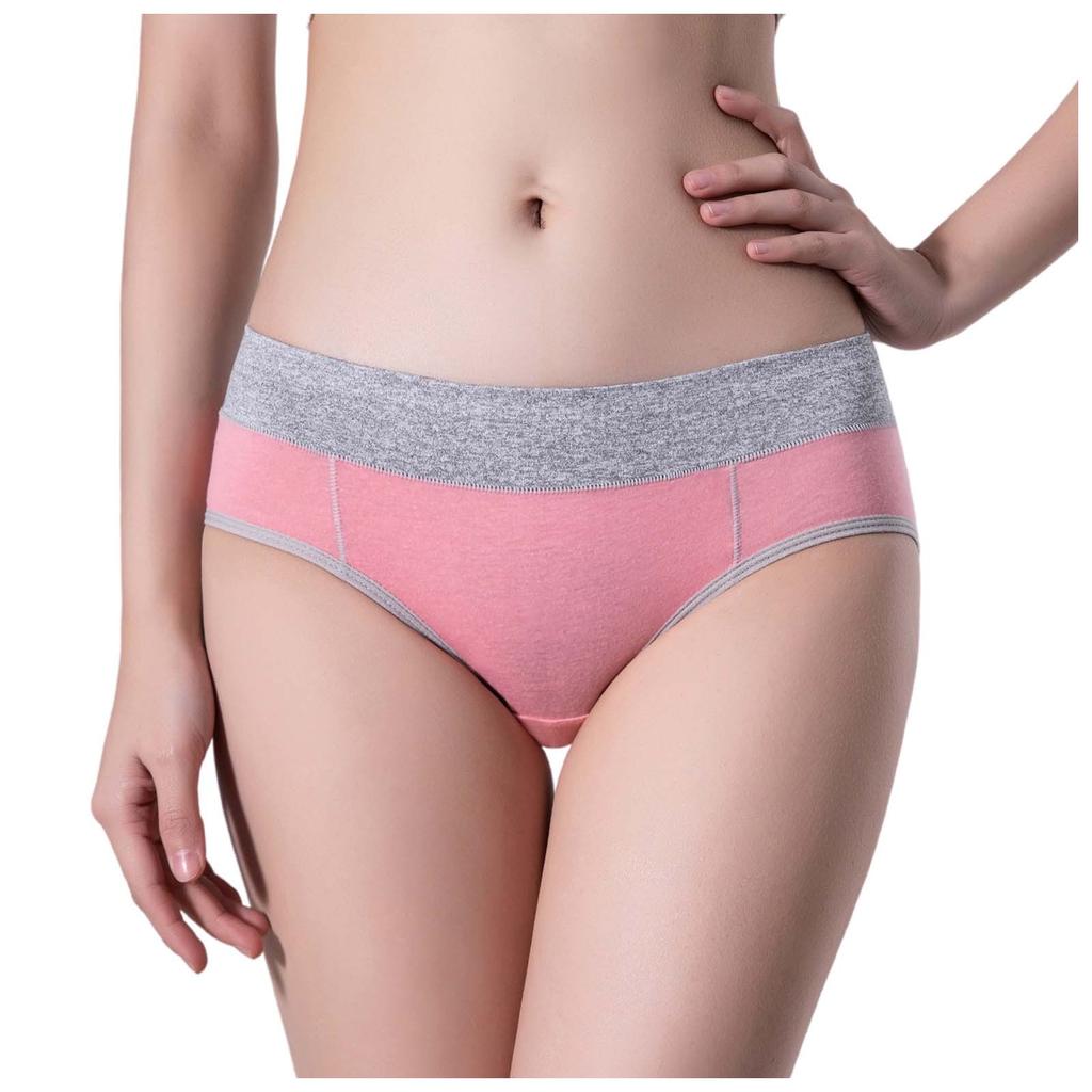 Plus Size Women's High Waist Triangle Shaping Panties 5 Pack Stretchy Seamless Underwear with Contrast Stitching and Panel Design
