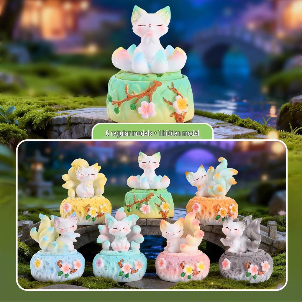 Kunlun Nine-Tailed Fox: 2nd Gen Lighted Resin Figurine - Little Fox Desktop Ornament