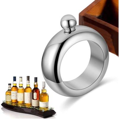 3.5oz Metallarmband-Stil Flachmann Geeignet für Whiskey Wodka zur Aufbewahrung von Whiskey/Alkohol Weinzubehör RundSchick Flachmann