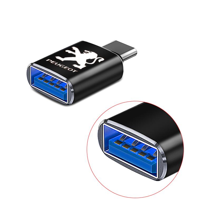 1 szt. Kabel USB typu C do samochodu Adapter do ładowania Akcesoria samochodowe Dla Peugeot 308 408 508 RCZ 208 3008 2008 206 207 108 406 407 408 206 208 306 307